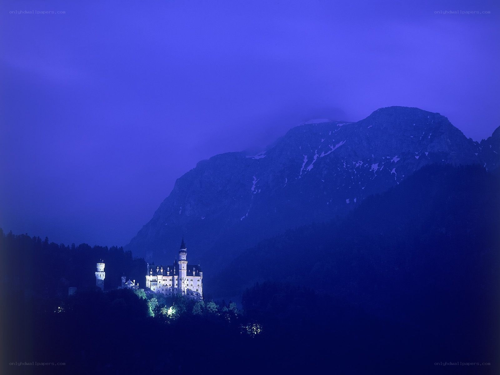 Neuschwanstein Castle at night