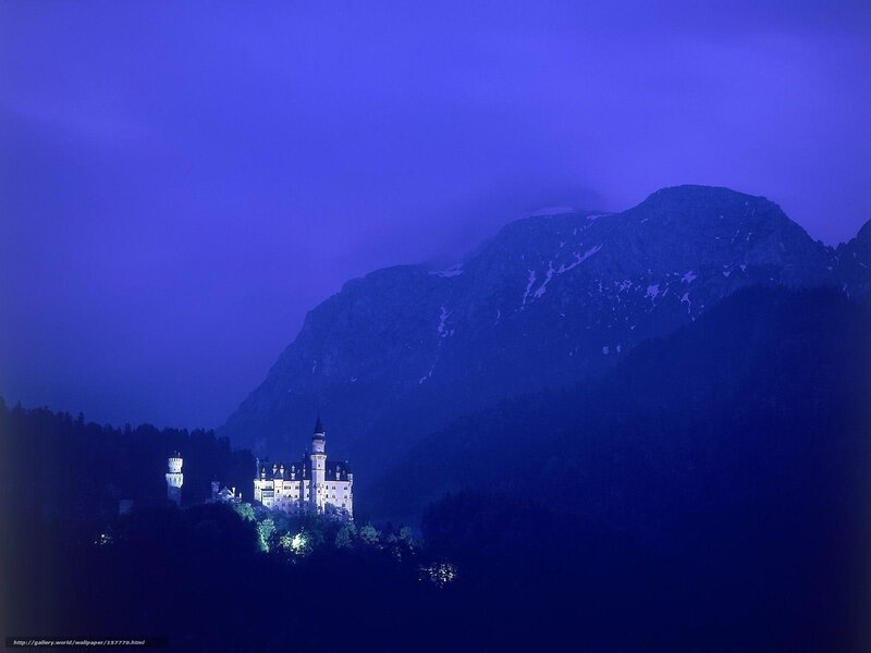 Neuschwanstein Castle at night