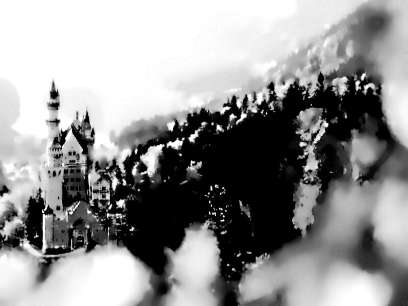 Neuschwanstein Castle — Black, Dramatic