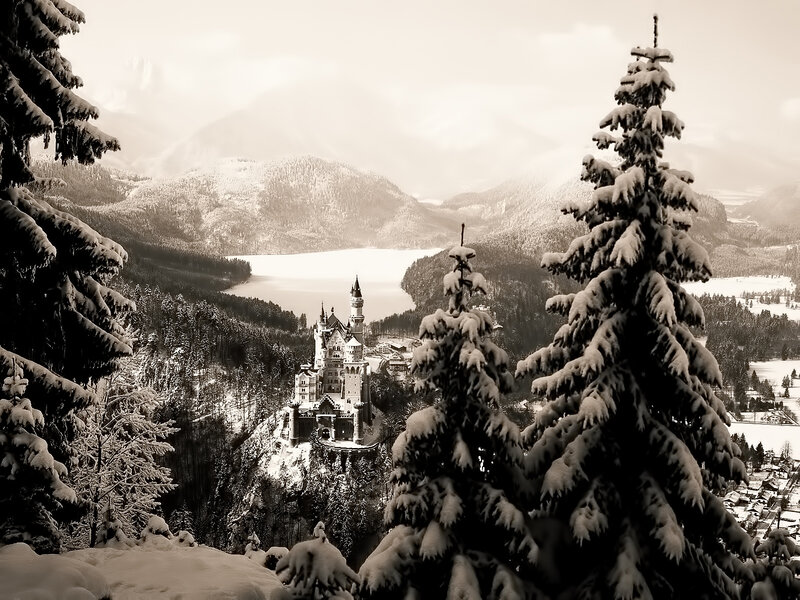 Neuschwanstein Castle — Black