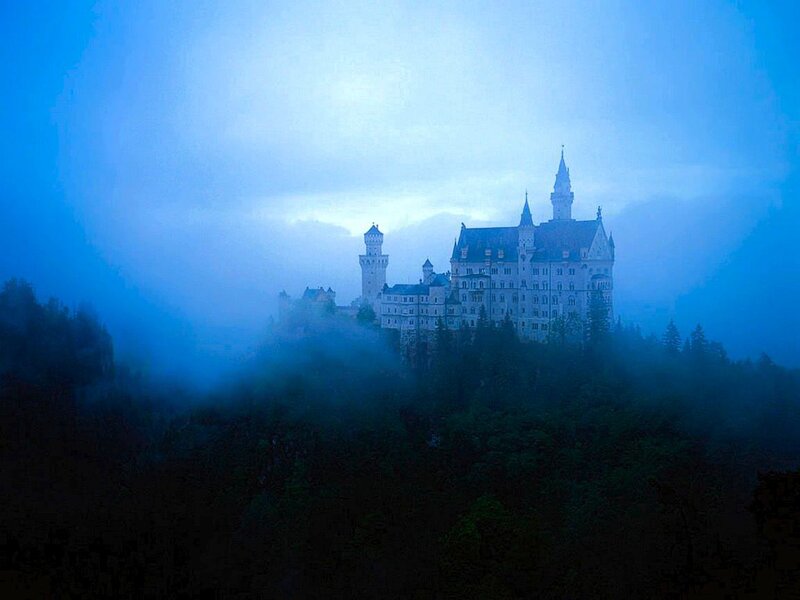 Neuschwanstein Castle — Blue, Mysterious, Morning