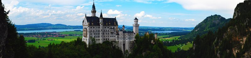 Neuschwanstein Castle — Blue, Serene, Afternoon, Photograph, Lake, Mountains