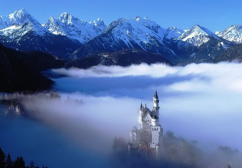 Neuschwanstein Castle — Blue, Serene, Morning