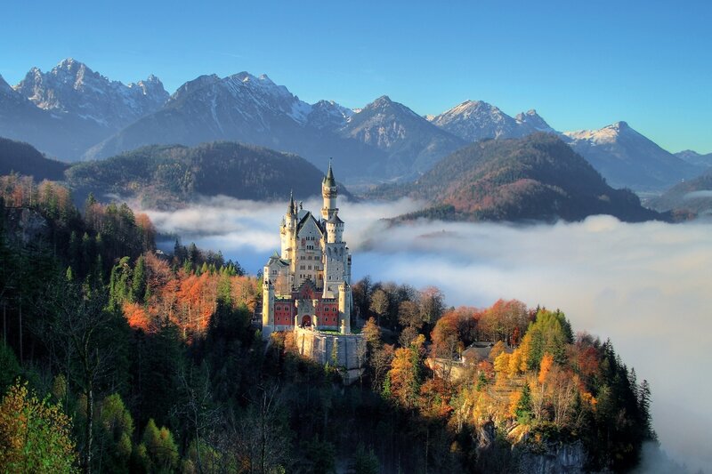 Neuschwanstein Castle — Blue, Serene