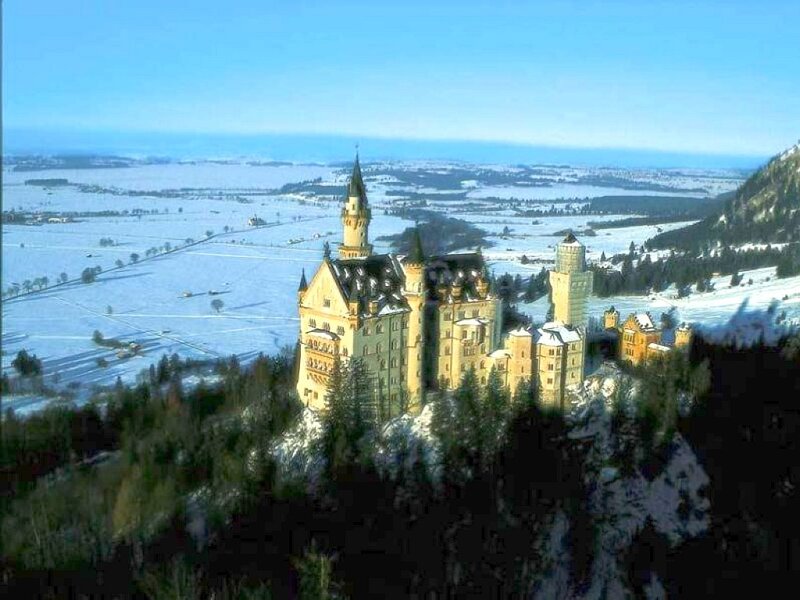 Neuschwanstein Castle — Blue, Serene, Winter