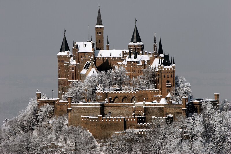 Neuschwanstein Castle — Brown, Dramatic