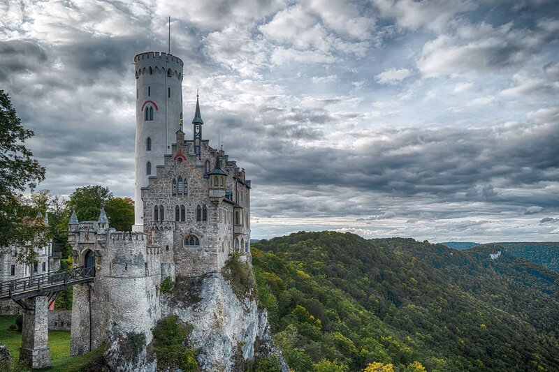 Neuschwanstein Castle — Gray, Dramatic, Afternoon