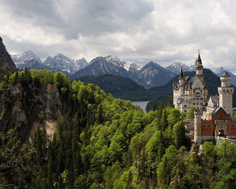 Neuschwanstein Castle — Green, Dramatic, Afternoon