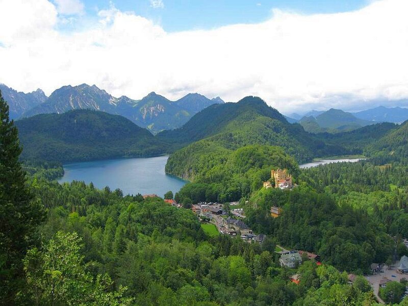 Neuschwanstein Castle — Green, Serene, Afternoon, Photograph, Lake