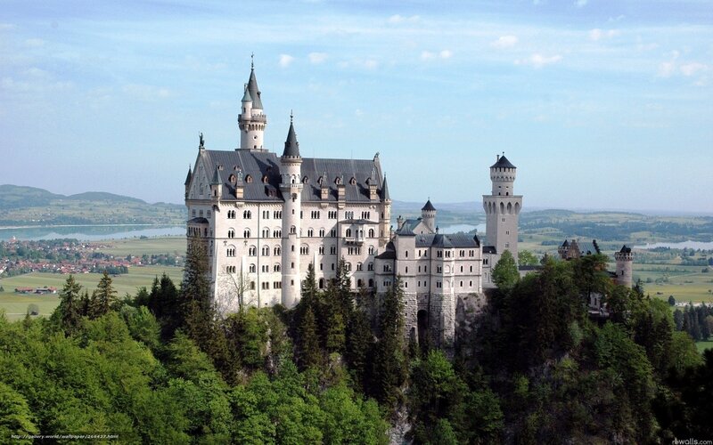 Neuschwanstein Castle — Green, Serene, Afternoon, Photograph, Lake, Trees