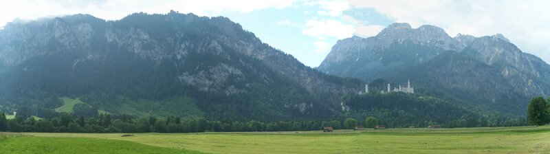 Neuschwanstein Castle — Green, Serene, Afternoon, Photograph, Mountains, Field