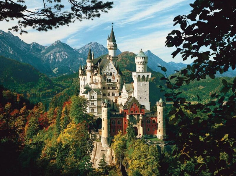 Neuschwanstein Castle — Green, Serene, Autumn