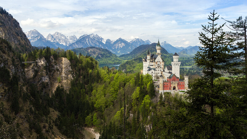 Neuschwanstein Castle — Green, Serene, Spring