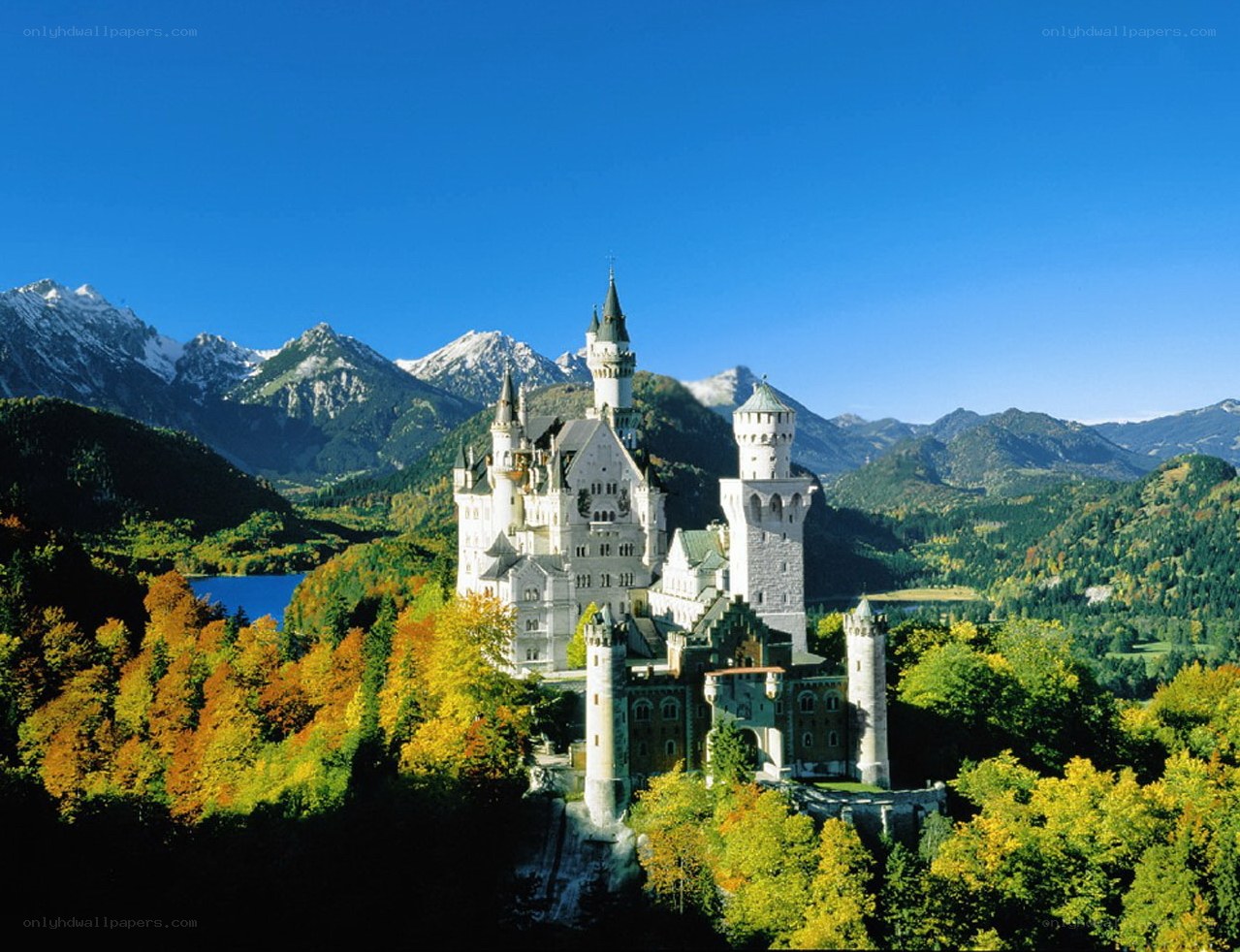 Neuschwanstein Castle in autumn