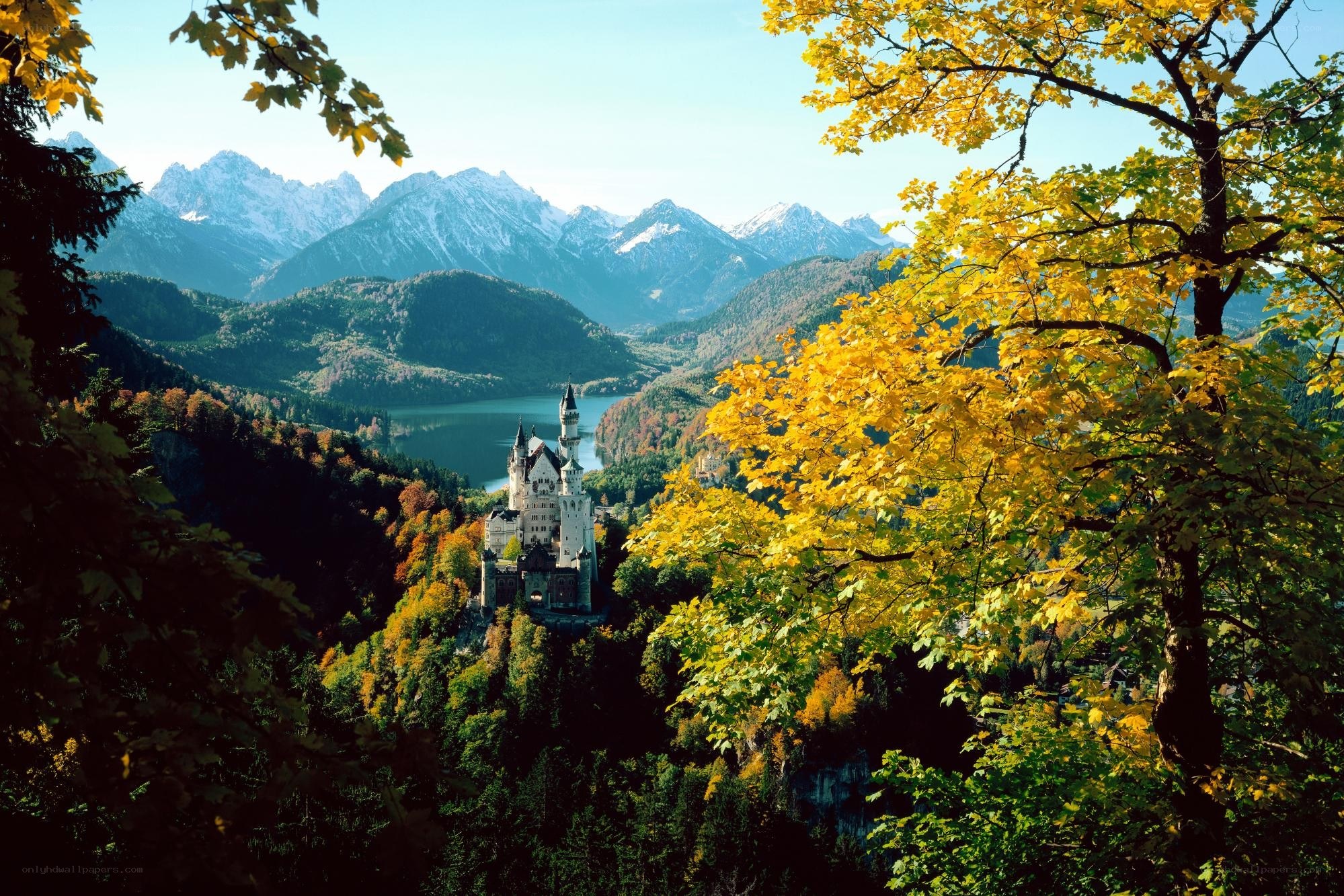 Neuschwanstein Castle in autumn