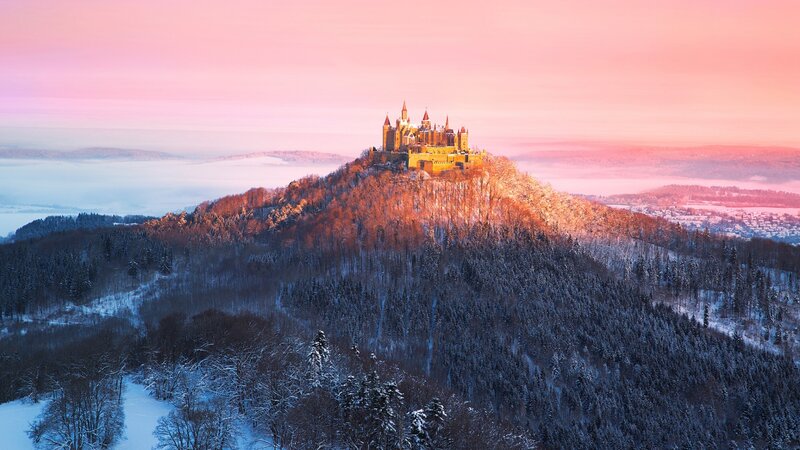 Neuschwanstein Castle — Pink, Serene
