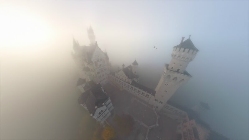 Neuschwanstein Castle — White, Misty, Morning