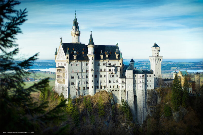 Neuschwanstein Castle — White, Serene, Afternoon, Photograph, Mountain, Lake