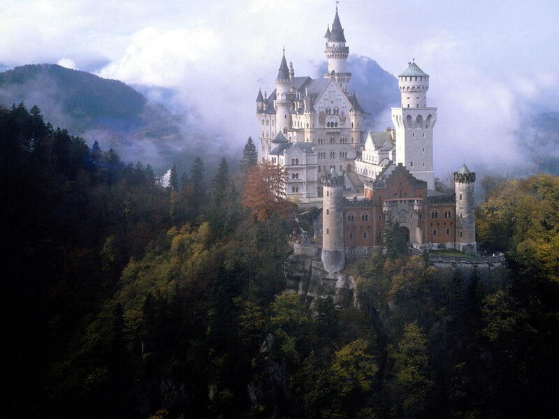 Neuschwanstein Castle — White, Serene, Autumn