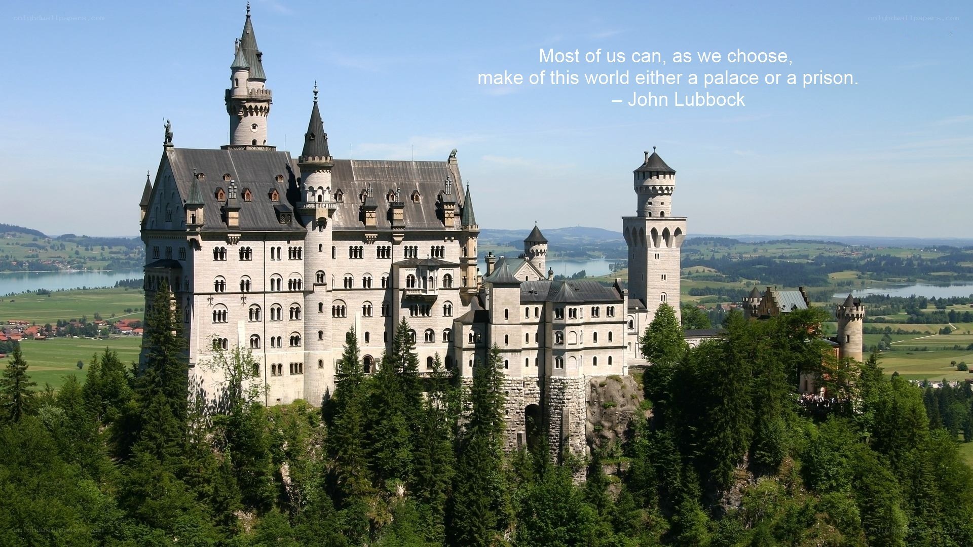 Neuschwanstein Castle with quote