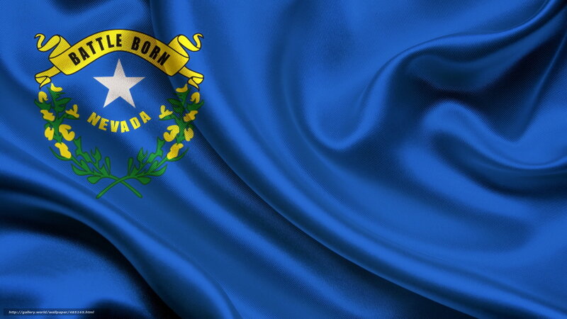 Nevada state flag waving