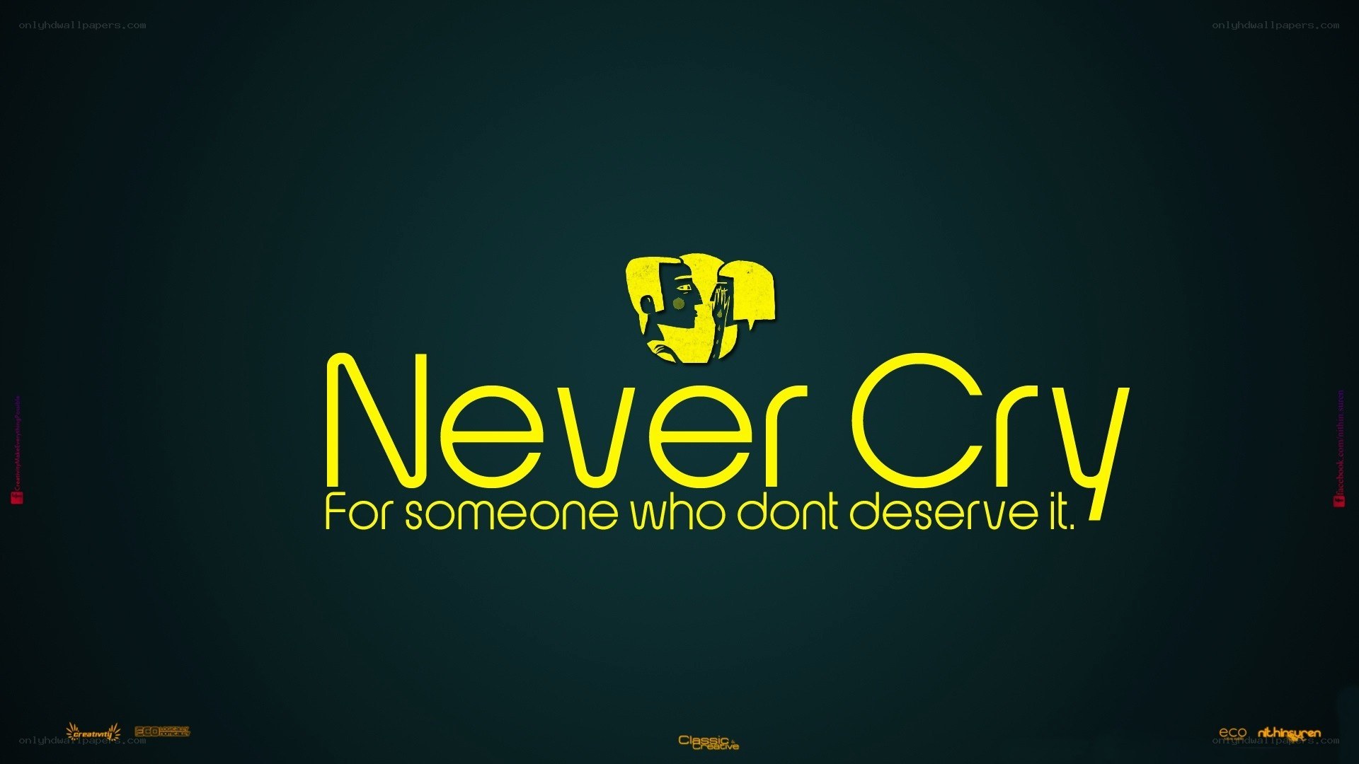 Never Cry motivational quote