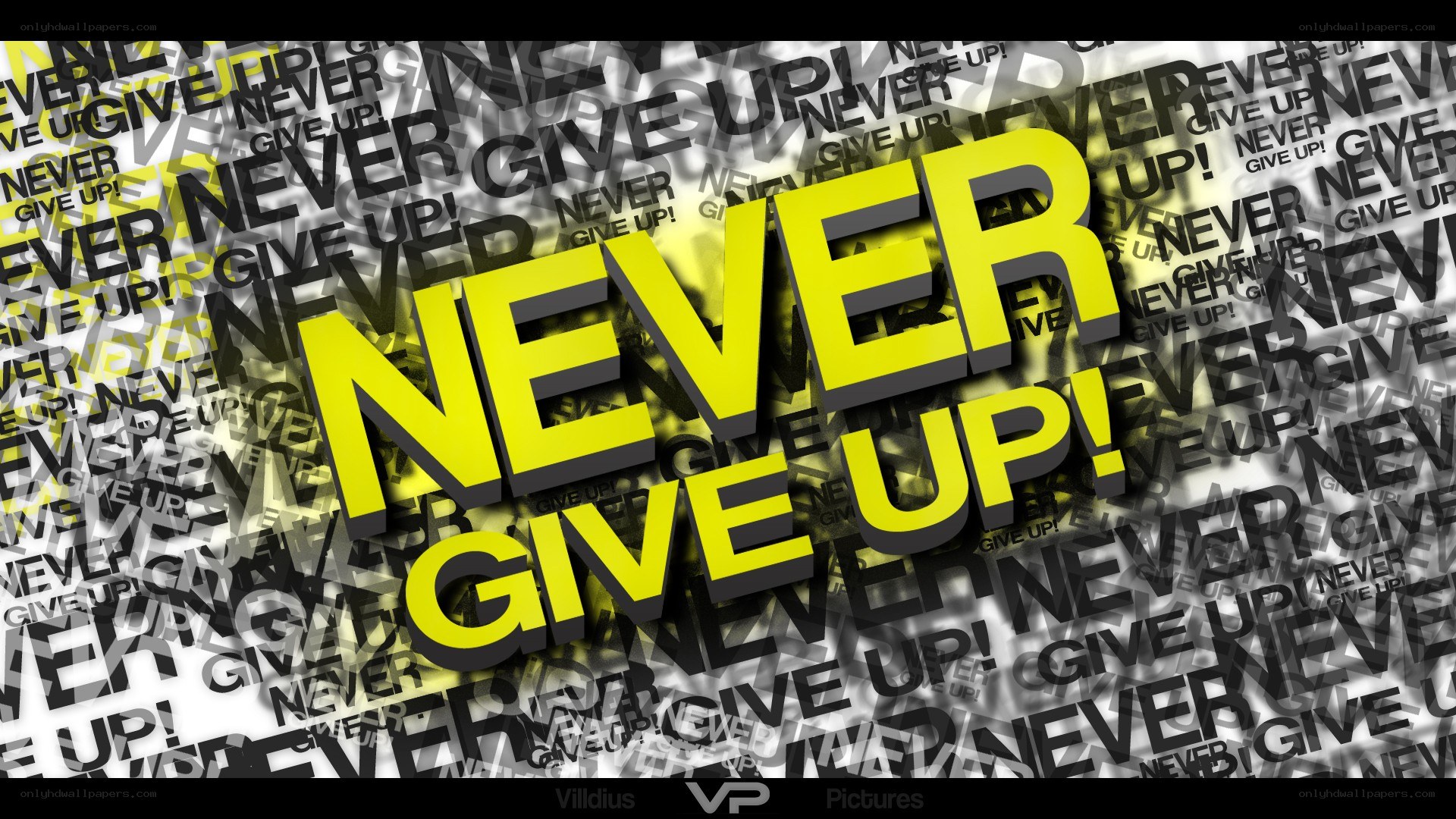 Never Give Up motivational graphic