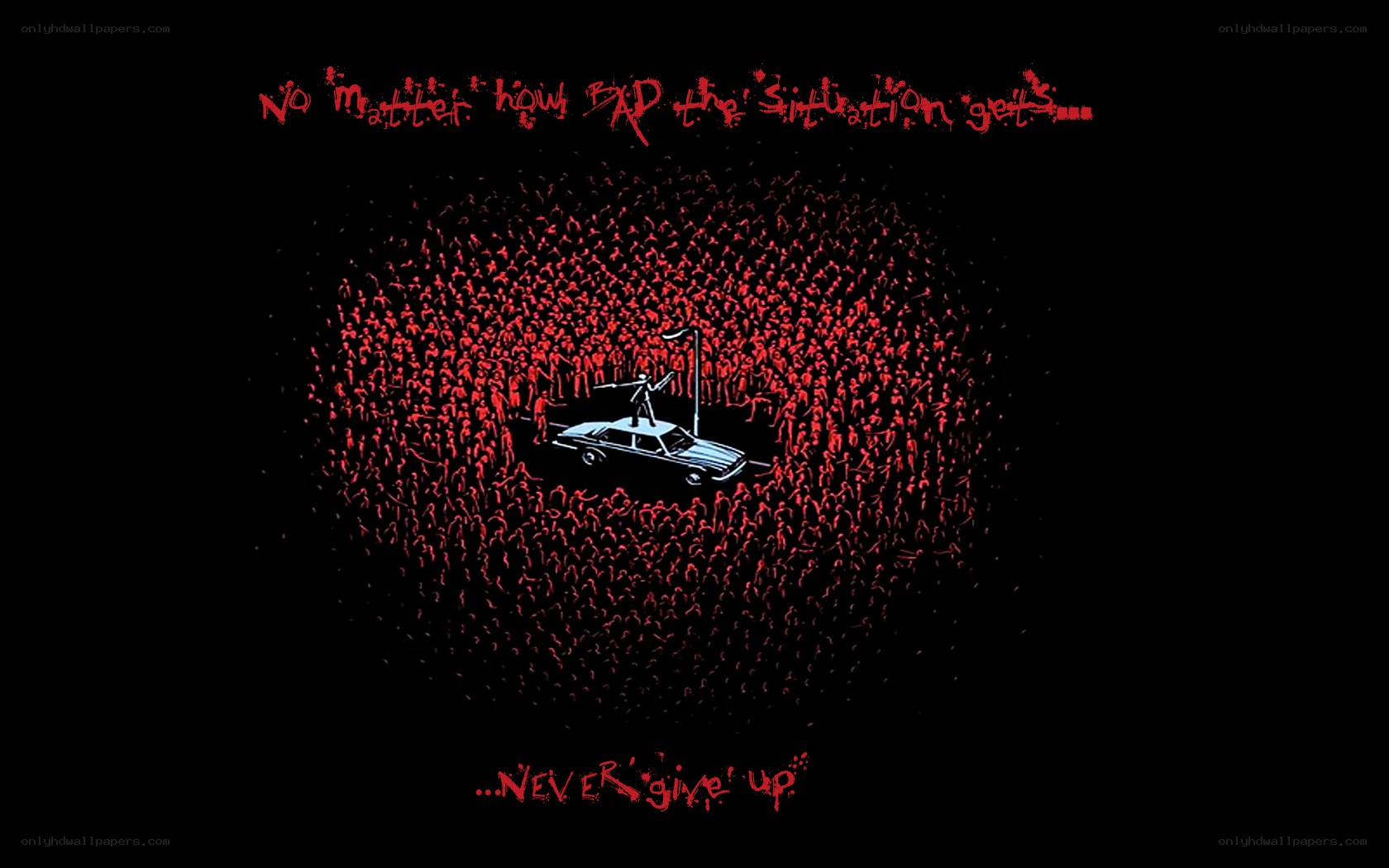 never give up poster