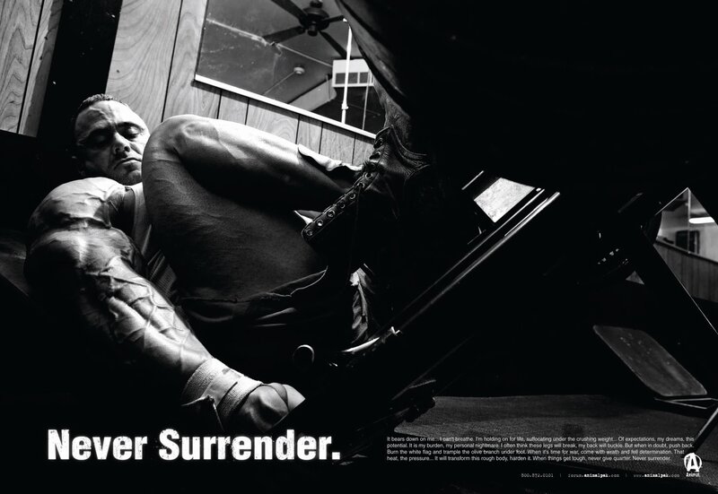 Never Surrender fitness ad