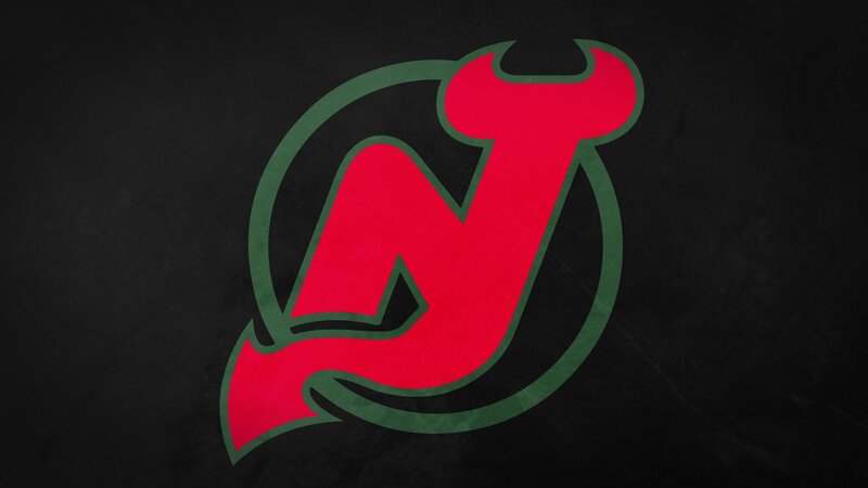 New Jersey Devils Logo — Red, Bold, Vector Art, Black Background