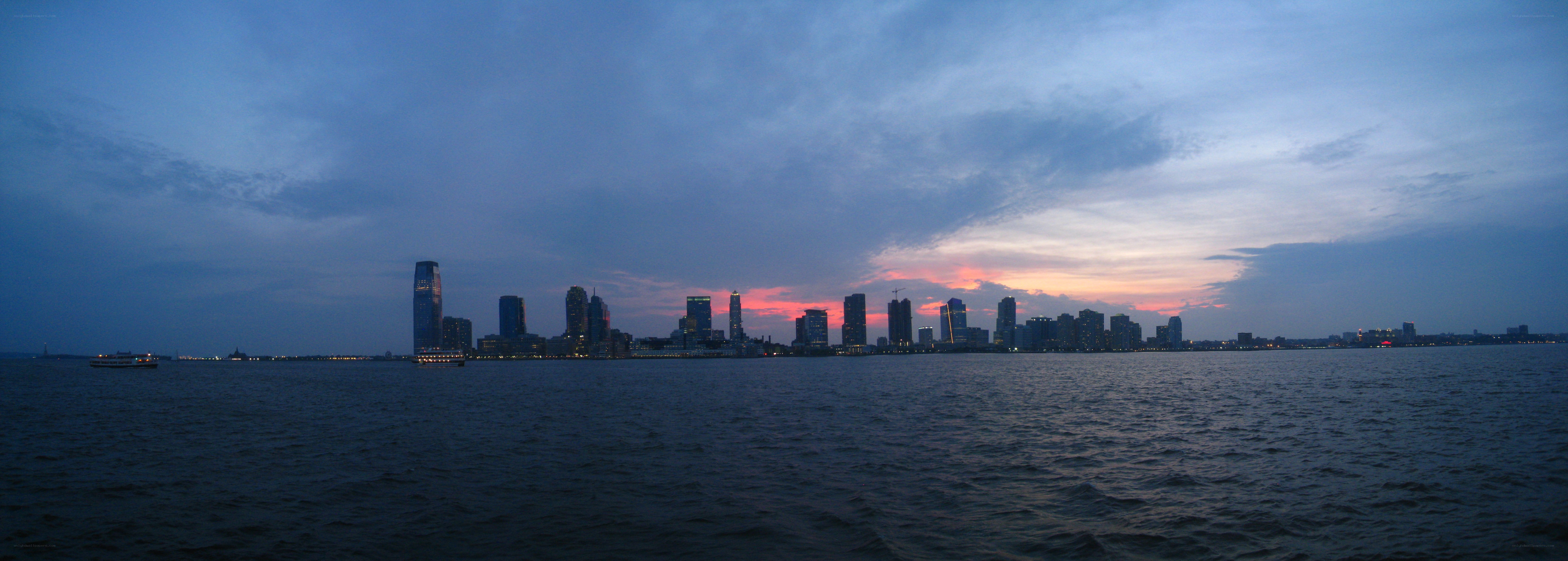 New Jersey skyline at dusk