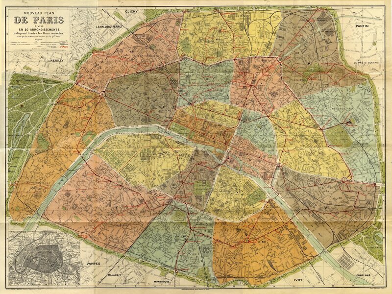 New Map of Paris Arrondissements