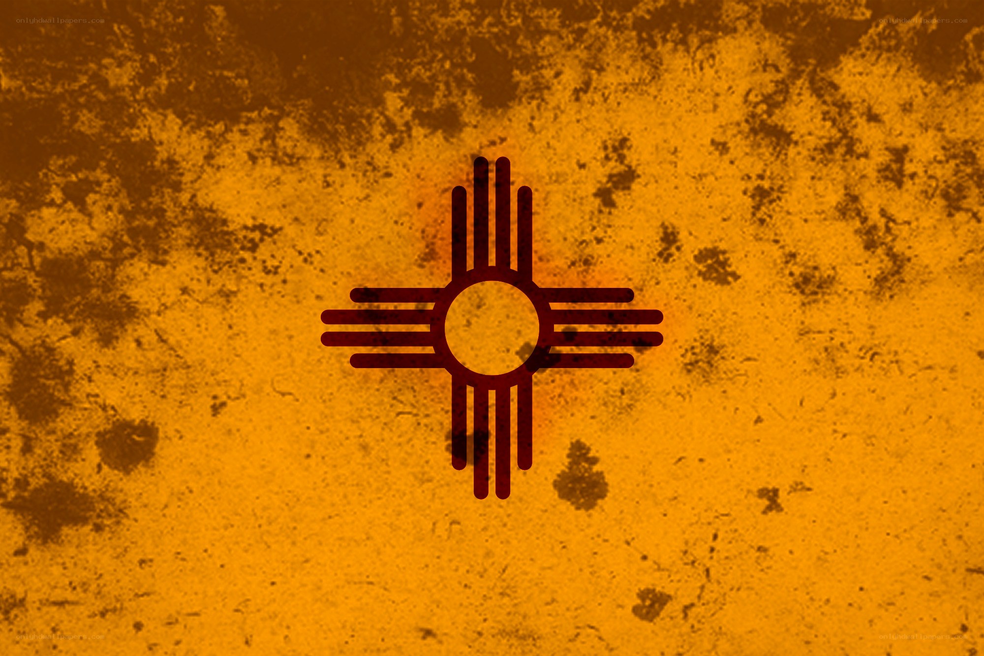 New Mexico state flag with distressed texture
