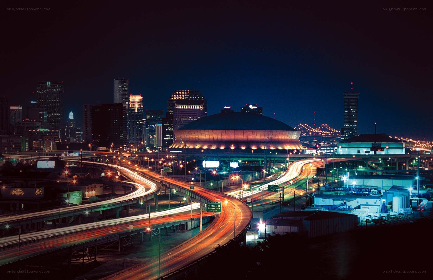 New Orleans cityscape at night