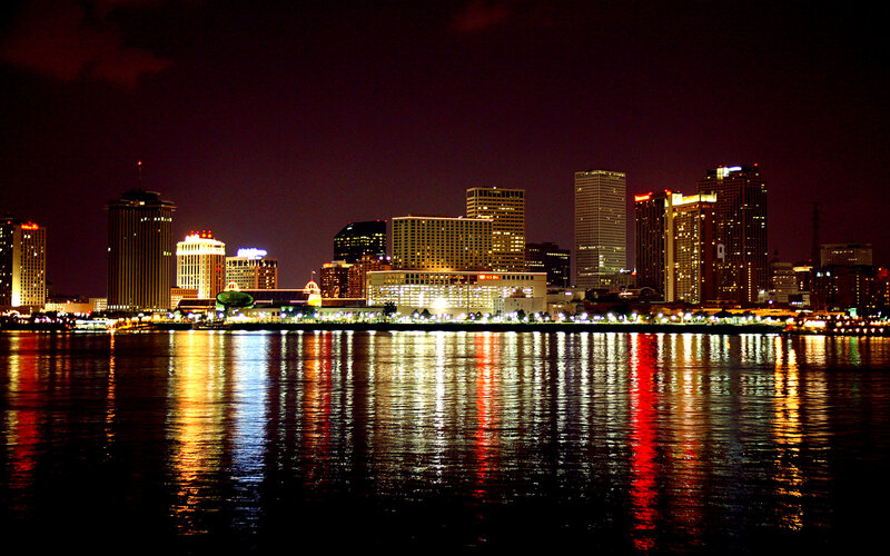 New Orleans skyline at night