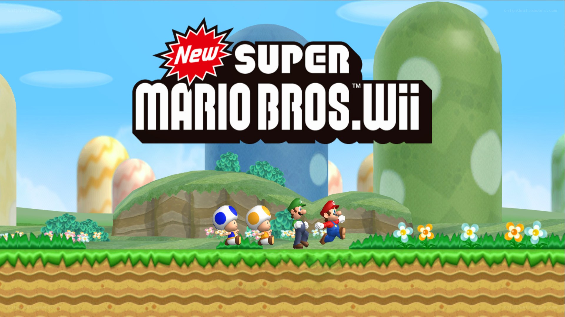 New Super Mario Bros. Wii title screen