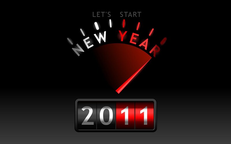 New Year Gauge — Black, Dramatic