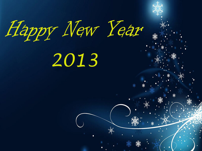 New Year Greeting Card — Blue