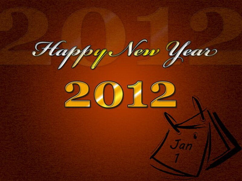 New Year Greeting Card — Brown