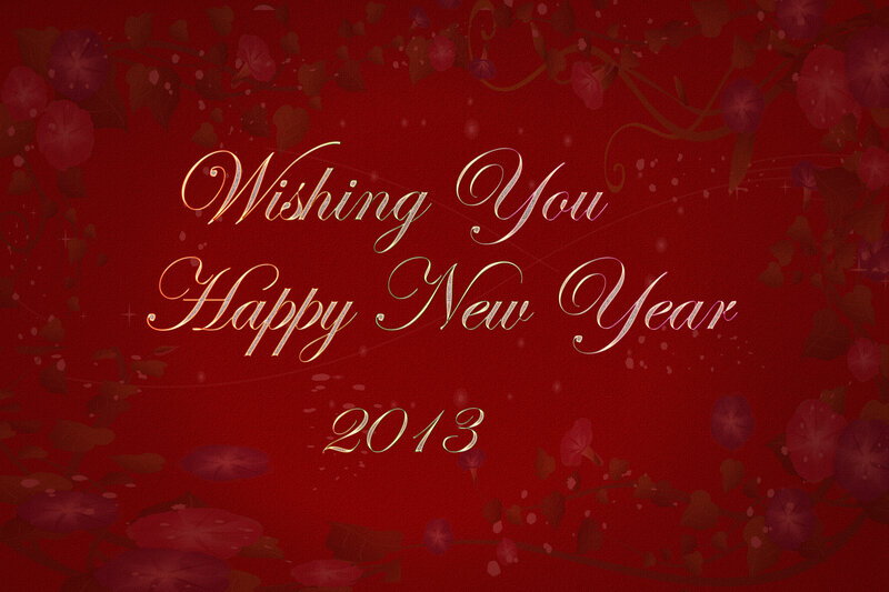 New Year Greeting Card — Red