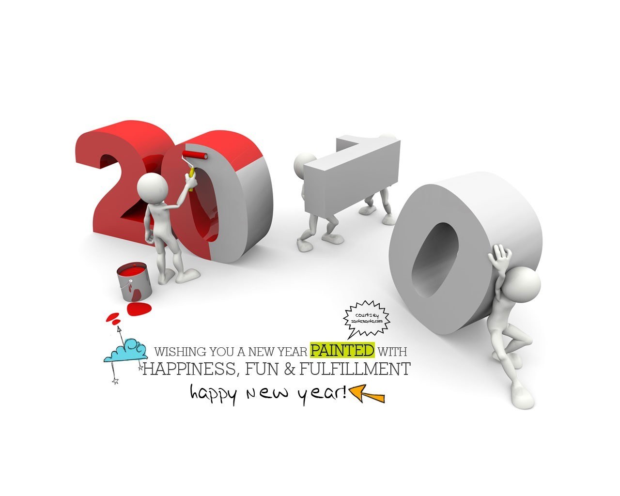 New Year painted with happiness