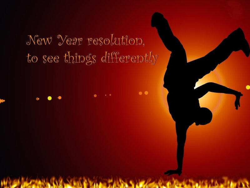 New Year resolution silhouette