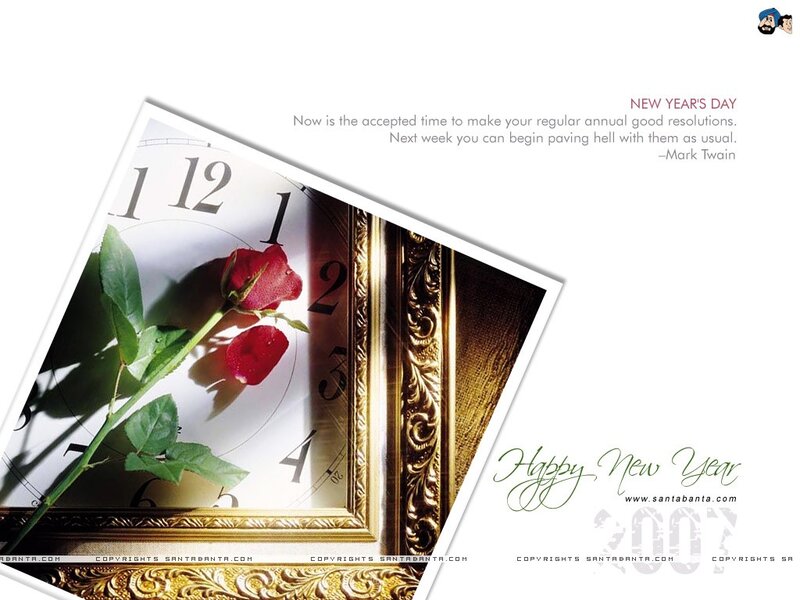 New Year's Day quote with rose