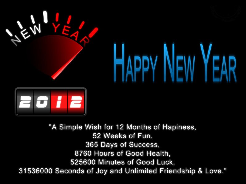 New Year's Greeting Card — Black