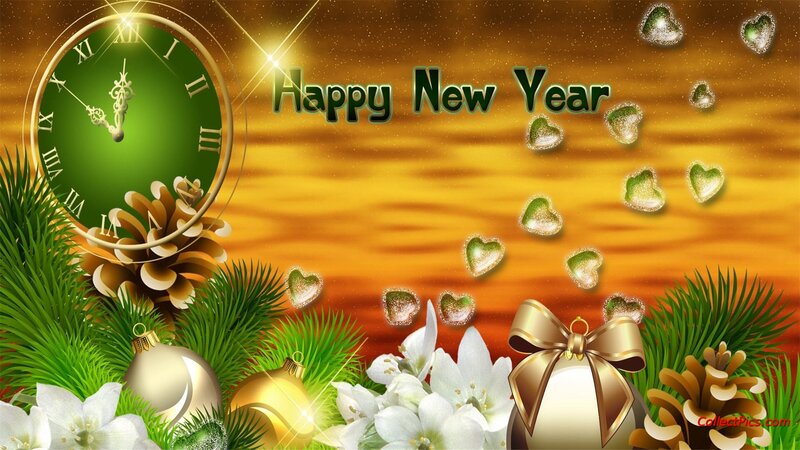 New Year's Greeting Card — Green