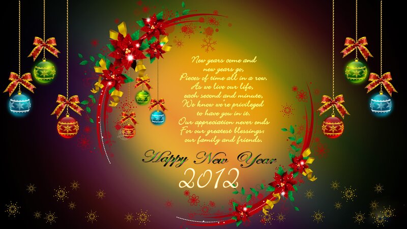New Year's Greeting Card — Red