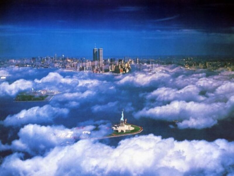 New York City above the clouds