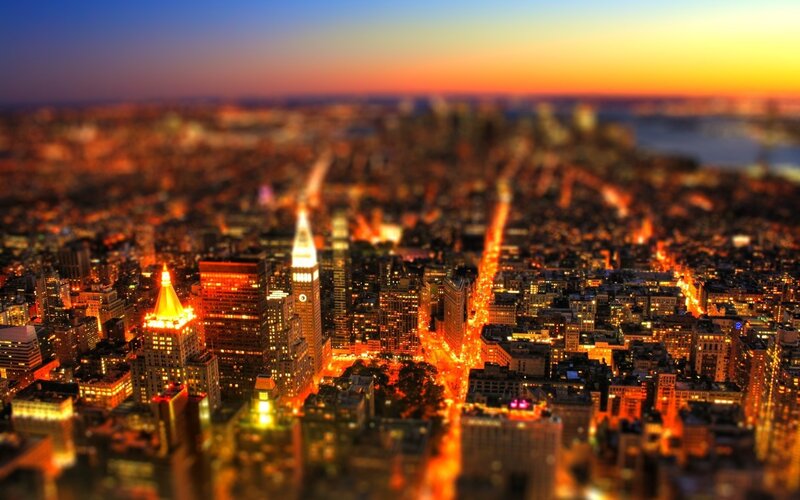 New York City at dusk