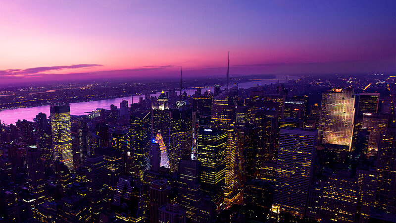 New York City at dusk
