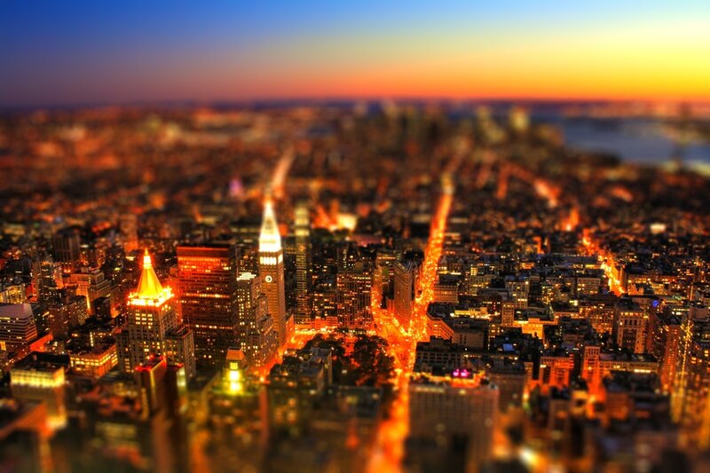 New York City at dusk